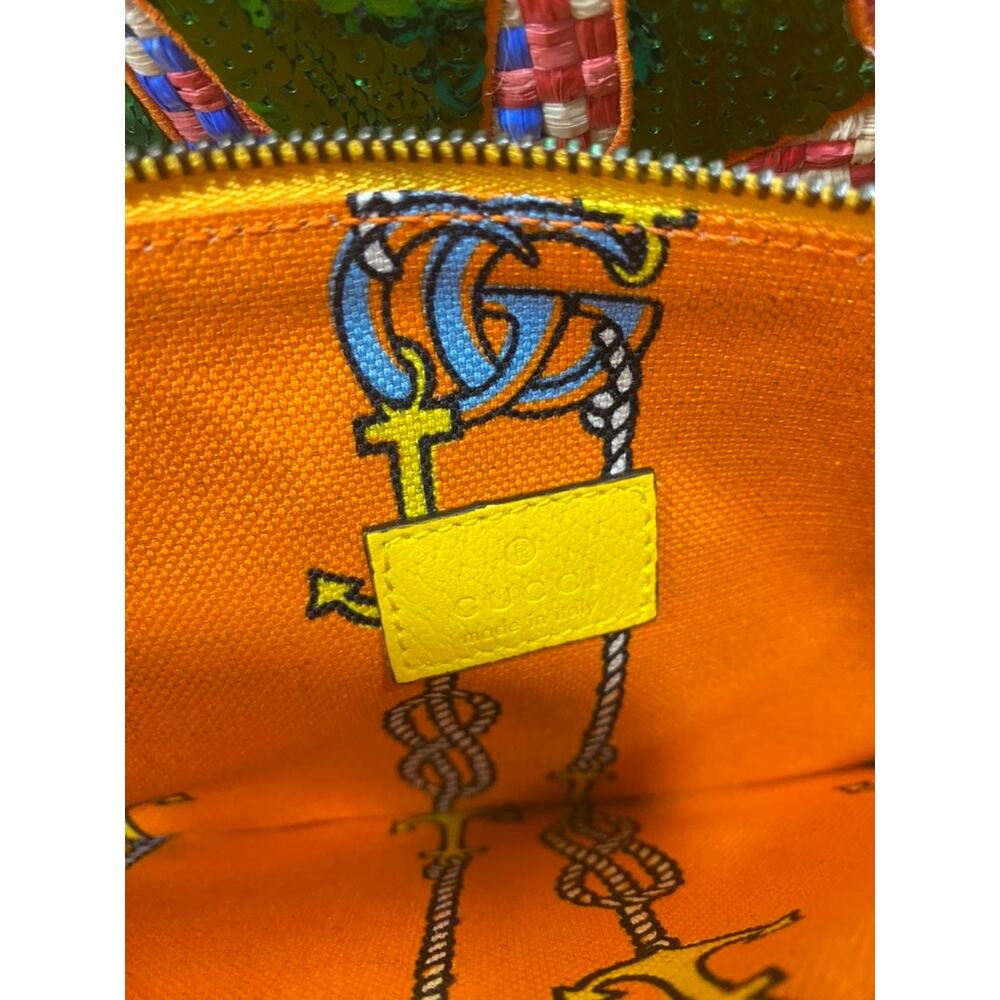 Gucci Large Miami Raffia Sequin Ophidia GG Tote Shoulder Bag - Picture 3 of 16